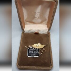 New In Box Bond Boyd Sterling Silver / Gold Plated Brooch